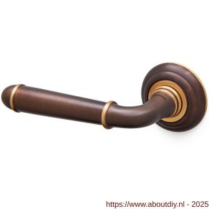 Mandelli1953 1341L Hartù deurkruk gatdeel op rozet 51x12 mm linkswijzend mat brons - A21015245 - afbeelding 1