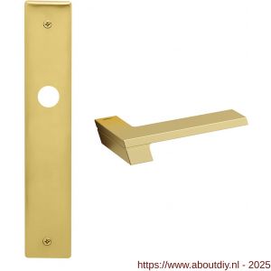 Mandelli1953 1370R BB72 Jet deurkruk gatdeel op langschild 240x40 mm BB72 rechtswijzend mat messing - A21015396 - afbeelding 1