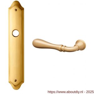 Mandelli1953 1420L PC72 Gou deurkruk gatdeel op langschild 260x47 mm PC72 linkswijzend mat messing - A21015349 - afbeelding 1