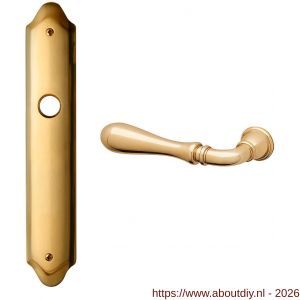Mandelli1953 1420L PC92 Gou deurkruk gatdeel op langschild 260x47 mm PC92 linkswijzend messing gepolijst - A21015547 - afbeelding 1
