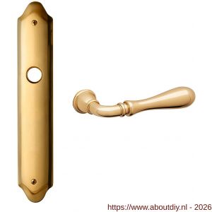 Mandelli1953 1420R BB56 Gou deurkruk gatdeel op langschild 260x47 mm BB56 rechtswijzend messing gepolijst - A21015549 - afbeelding 1