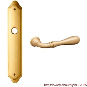 Mandelli1953 1420R BB72 Gou deurkruk gatdeel op langschild 260x47 mm BB72 rechtswijzend mat messing - A21015354 - afbeelding 1