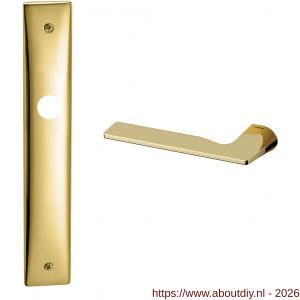 Mandelli1953 1460L BB56 Kiri deurkruk gatdeel op langschild 240x40 mm BB56 linkswijzend messing gepolijst - A21015570 - afbeelding 1