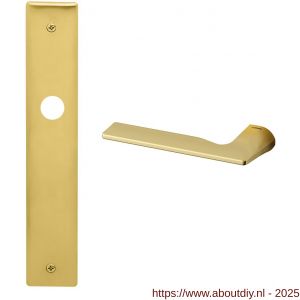 Mandelli1953 1460L BB56 Kiri deurkruk gatdeel op langschild 240x40 mm BB56 linkswijzend mat messing - A21015402 - afbeelding 1