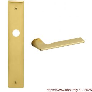 Mandelli1953 1460R BB56 Kiri deurkruk gatdeel op langschild 240x40 mm BB56 rechtswijzend mat messing - A21015409 - afbeelding 1