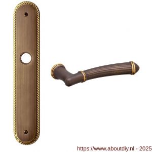 Mandelli1953 1510R BB72 Aurora deurkruk gatdeel rechtswijzend op langschild 259x48 mm BB72 mat brons - A21016199 - afbeelding 1