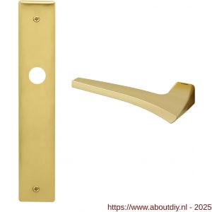 Mandelli1953 1630L PC92 Astrid deurkruk gatdeel op langschild 240x40 mm PC92 linkswijzend mat messing - A21015323 - afbeelding 1