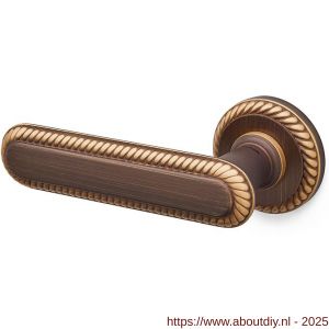 Mandelli1953 1641L Coco deurkruk gatdeel op rozet 51x10 mm linkswijzend mat brons - A21015231 - afbeelding 1