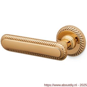 Mandelli1953 1641L Coco deurkruk gatdeel op rozet 51x10 mm linkswijzend mat messing-messing gepolijst - A21015169 - afbeelding 1