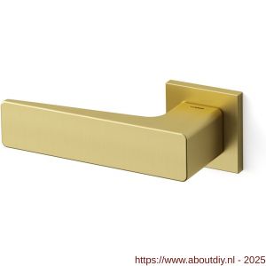 Mandelli1953 1651L Virgo deurkruk gatdeel op rozet 50x50x6 mm linkswijzend mat messing - A21011770 - afbeelding 1