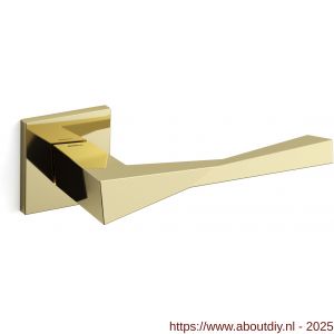 Mandelli1953 1691 Twee deurkruk op rozet 50x50x6 mm messing gepolijst - A21009121 - afbeelding 1