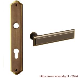 Mandelli1953 1740 PC55 Kuki deurkruk op langschild 248x48 mm PC55 mat brons - A21014587 - afbeelding 1