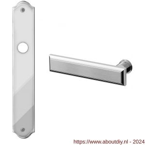 Mandelli1953 1740L BB56 Kuki deurkruk gatdeel linkswijzend op langschild 248x48 mm BB56 chroom-mat chroom - A21015764 - afbeelding 1