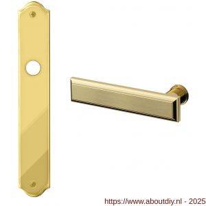 Mandelli1953 1740L Kuki deurkruk gatdeel op langschild 282x48 mm linkswijzend messing gepolijst-mat messing - A21015149 - afbeelding 1