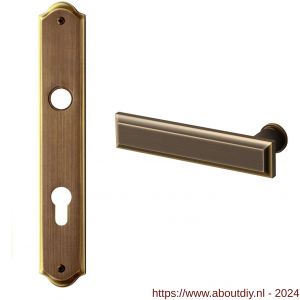 Mandelli1953 1740L PC72 Kuki deurkruk gatdeel linkswijzend op langschild 248x48 mm PC72 mat brons - A21016247 - afbeelding 1