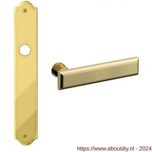 Mandelli1953 1740R PC55 Kuki deurkruk gatdeel rechtswijzend op langschild 282x48 mm PC55 messing gepolijst-mat messing - A21015299 - afbeelding 1