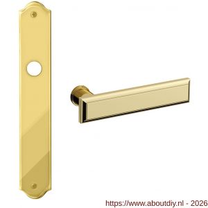 Mandelli1953 1740R PC72 Kuki deurkruk gatdeel op langschild 282x48 mm PC72 rechtswijzend messing gepolijst - A21015592 - afbeelding 1