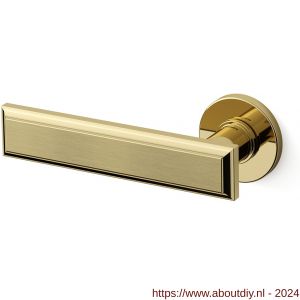 Mandelli1953 1741L Kuki deurkruk gatdeel op rozet 50x6 mm linkswijzend messing gepolijst-mat messing - A21009834 - afbeelding 1