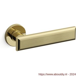 Mandelli1953 1741R Kuki deurkruk gatdeel op rozet 50x6 mm rechtswijzend messing gepolijst-mat messing - A21009835 - afbeelding 1