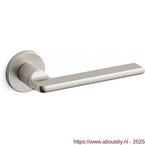Mandelli1953 1751R Grint deurkruk gatdeel op rozet 50x6 mm rechtswijzend gegraveerd mat nikkel - A21012061 - afbeelding 1