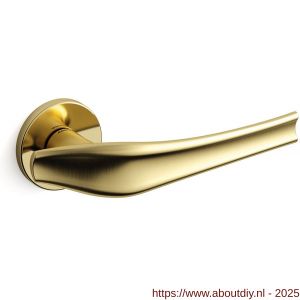 Mandelli1953 1791 Aqualung deurkruk op rozet 51x6 mm mat messing-messing gepolijst - A21009154 - afbeelding 1