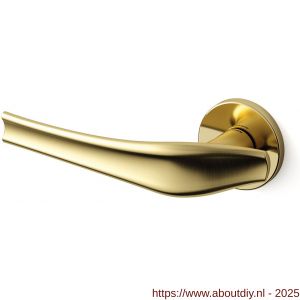 Mandelli1953 1791L Aqualung deurkruk gatdeel op rozet 51x6 mm linkswijzend mat messing-messing gepolijst - A21009868 - afbeelding 1