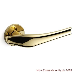 Mandelli1953 1791R Aqualung deurkruk gatdeel op rozet 51x6 mm rechtswijzend messing gepolijst - A21009871 - afbeelding 1