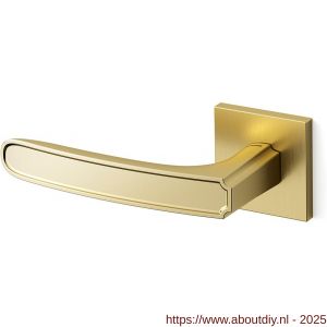 Mandelli1953 1871L Frame Q deurkruk gatdeel op rozet 50x50x6 mm linkswijzend mat messing-messing gepolijst - A21011788 - afbeelding 1
