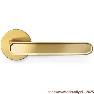 Mandelli1953 1881 Frame deurkruk op rozet 51x6 mm mat messing-messing gepolijst - A21011796 - afbeelding 1