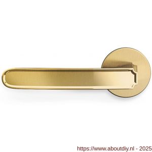 Mandelli1953 1881L Frame deurkruk gatdeel op rozet 51x6 mm linkswijzend mat messing-messing gepolijst - A21011797 - afbeelding 1