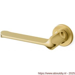 Mandelli1953 1921L MM80 deurkruk gatdeel op rozet 51x6 mm linkswijzend mat messing - A21011809 - afbeelding 1