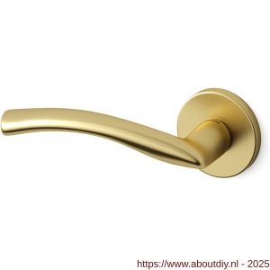 Mandelli1953 351L Zoom deurkruk gatdeel op rozet 51x6 mm linkswijzend mat messing - A21011607 - afbeelding 1