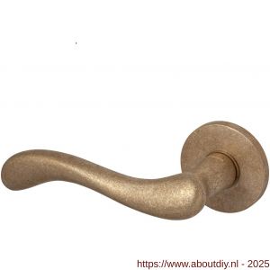 Mandelli1953 451L Ande deurkruk gatdeel op rozet 51x6 mm messing getrommeld linkswijzend - A21015153 - afbeelding 1
