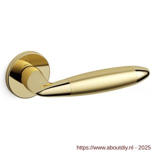 Mandelli1953 461 Totem deurkruk op rozet 51x6 mm messing gepolijst-mat messing - A21009180 - afbeelding 1