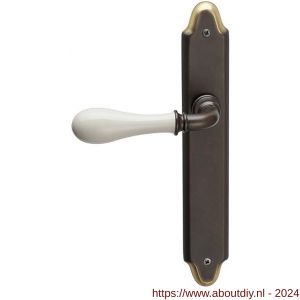 Mandelli1953 640L BB56 Doge deurkruk gatdeel linkswijzend op langschild 260x47 mm BB56 antiek brons - A21013460 - afbeelding 1