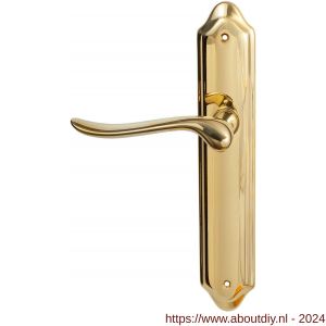 Mandelli1953 690L Rondo deurkruk gatdeel linkswijzend op langschild 260x47 mm blind messing gepolijst - A21013603 - afbeelding 1