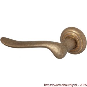 Mandelli1953 691L Rondo deurkruk gatdeel op rozet 51x12 mm linkswijzend messing getrommeld - A21015155 - afbeelding 1