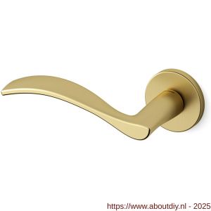 Mandelli1953 711L Zen deurkruk gatdeel op rozet 51x6 mm linkswijzend mat messing-messing gepolijst - A21009925 - afbeelding 1