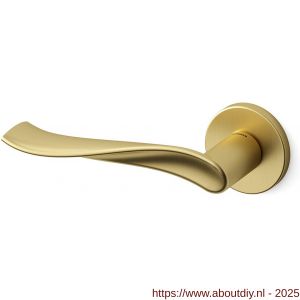 Mandelli1953 731L Spin deurkruk gatdeel op rozet 51x6 mm linkswijzend mat messing - A21009945 - afbeelding 1