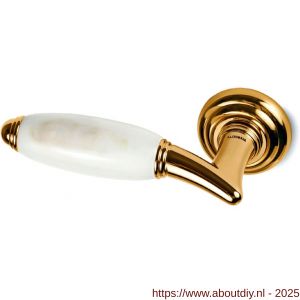 Mandelli1953 8001L Paros deurkruk gatdeel op rozet 51x12 mm linkswijzend 24k goud - A21015177 - afbeelding 1