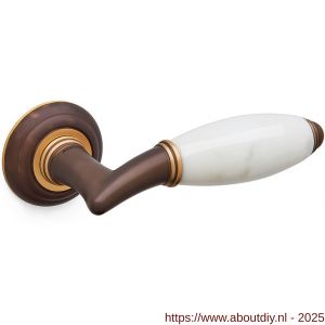 Mandelli1953 8001R Paros deurkruk gatdeel op rozet 51x12 mm rechtswijzend mat brons - A21015254 - afbeelding 1