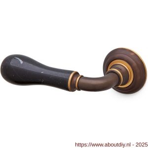 Mandelli1953 8011L Naxos deurkruk gatdeel op rozet 51x12 mm linkswijzend mat brons - A21015251 - afbeelding 1