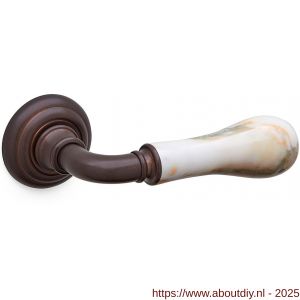 Mandelli1953 8011R Naxos deurkruk gatdeel op rozet 51x12 mm rechtswijzend antiek brons - A21015234 - afbeelding 1