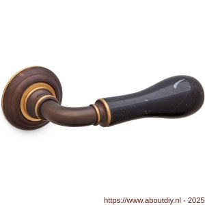 Mandelli1953 8011R Naxos deurkruk gatdeel op rozet 51x12 mm rechtswijzend mat brons - A21015252 - afbeelding 1