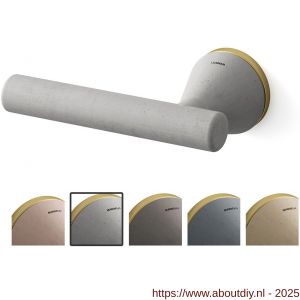 Mandelli1953 8021L Juno deurkruk op rozet linkswijzend 51x6 mm asgrijs-mat messing - A21019828 - afbeelding 1