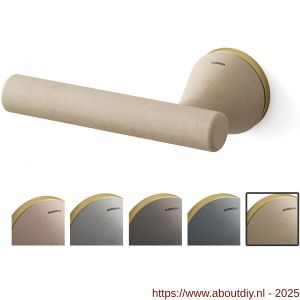 Mandelli1953 8021L Juno deurkruk op rozet linkswijzend 51x6 mm zand-mat messing - A21019840 - afbeelding 1