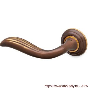 Mandelli1953 981L Plissé deurkruk gatdeel op rozet 51x12 mm linkswijzend brons - A21015241 - afbeelding 1