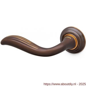 Mandelli1953 981L Plissé deurkruk gatdeel op rozet 51x12 mm linkswijzend mat brons - A21015255 - afbeelding 1
