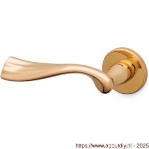 Mandelli1953 991L River deurkruk gatdeel op rozet 51x6 mm linkswijzend messing gepolijst - A21015157 - afbeelding 1