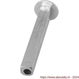 GPF Bouwbeslag AG0050 dummy wisselstift 8x8x65 mm met plaat voor deurdikte 40 mm - A21006212 - afbeelding 1